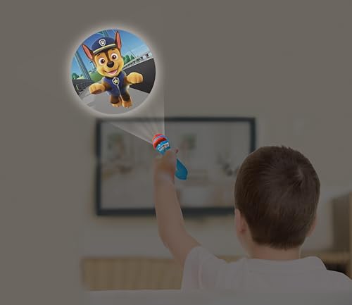 Lexibook - Paw Patrol -Geschichten Projektor, Helfer auf Vier Pfoten Taschenlampe und Projektor mit 3 Scheiben, 24 Bilder, erstellen Sie Ihre eigenen Geschichten, LTC050PALXB