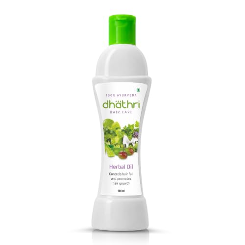 Image of Dhathri Hair Care Herbal Oil with Musk Root, Liquorice, Amla & Aloe Vera | Ayurvedic Hair Oil Promotes Healthy Hair Growth & Thickness | Nourishes & Strengthens Hair | for All Hair Types, 100ml