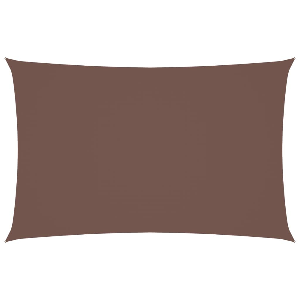Voile d'ombrage rectangulaire 2x5 m marron en tissu Oxford imperméable