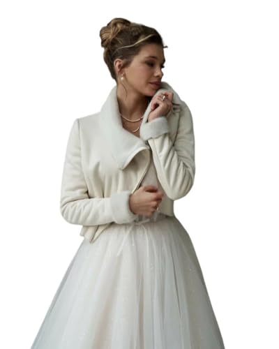 Ivory Bridal Jacket, Vegan Bride Coat, Elegant Ivory Wedding Dress