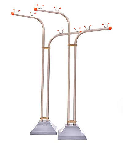 豊臣金属 物干し台アルミ物干しスタンドSP-H+プラスチックカバー付コンクリベース付き本体カラー:シャンパンゴールド(キャップ:オレンジ)