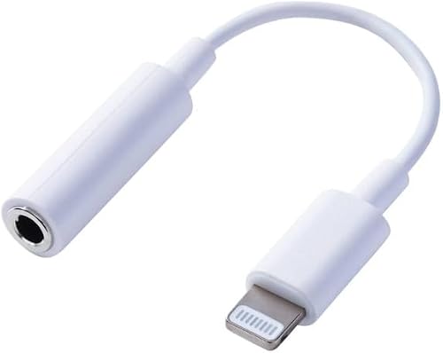 Lightning to 3.5mm Headphone Jack Adapter for iPhone | Audio Converter, Compact Design, 3.5mm Female Jack, Plug & Play, White Finish