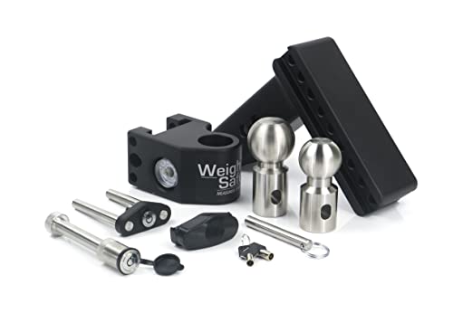 Weigh Safe Adjustable Trailer Hitch Ball Mount - 6" Drop Hitch For 2.5" Receiver W/ 2 Pc Keyed Alike Lock Set, Premium Steel Trailer Tow Hitch W/Built In Weight Scale For Anti Sway, 22,000 Lbs Gtw #TOP1