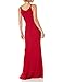 Dress the Population Women's Iris Spaghetti Strap Plunging Long Dress, Garnet 17, Medium