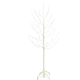 Kurt Adler 6-Feet Pre-Lit White Twig Tree with 120 White LED Lights