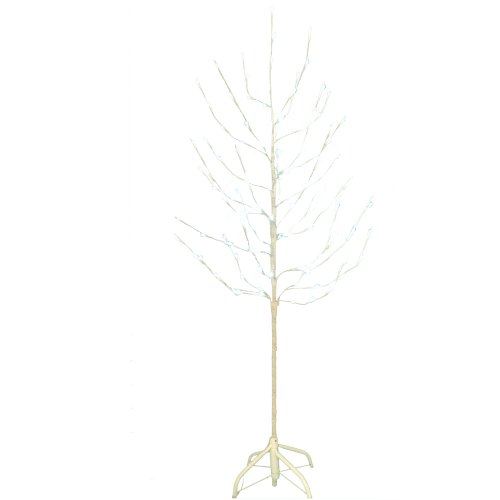 Kurt Adler 6-Feet Pre-Lit White Twig Tree with 120 White LED Lights