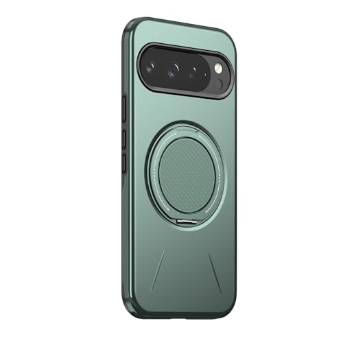 TRIPLE RIVER�EFor Pixel11 Pro XL �P�[�X �ϏՌ� �J�o�[ ��̌^�����O�t�� �X�^���h�@�\ Qi���C�����X�[�d�Ή� ������ For �s�N�Z��11 �v��XL (�O���[��)