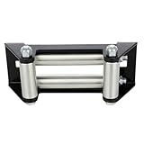 cciyu Winch Fairlead 4.9Inch (4500lbs) Heavy Duty Winch Roller Fairlead 4-Way Universal Cable Guide with Mounting Hardware for Steel Cable 4000-5000 LBS UTV ATV Winches Accessory Replacement Black