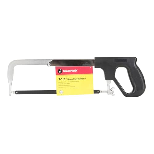 GreatNeck 100 Adjustable Frame Hand Saw, 12 Inch Hacksaw Blade, Hacksaw for Metal and Plastic, Heavy Duty Hack Saw Steel Frame, Butcher-Style Handle, Ideal for Hard Materials - Thumbnail 6