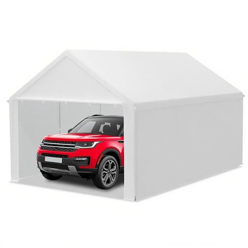 XMTECH Garagenzelt Carport, Zeltgarage 4x6 m, UV-beständig & sonnensicher Autozelt mit Türen, Weidezelt Lagerzelt Garage Unterstand, Autounterstand für SUV, Boot, LKW, Fracht, Outdoor-Events, Weiß XMTECH Garagenzelt Carport, Zeltgarage 4x6 m, UV-beständig & sonnensicher Autozelt mit Türen, Weidezelt Lagerzelt Garage Unterstand, Autounterstand für SUV, Boot, LKW, Fracht, Outdoor-Events, Weiß