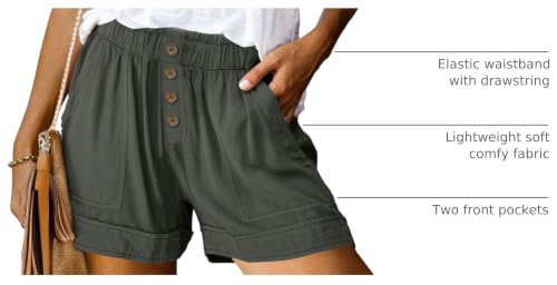 Image of KISSMODA Womens Summer Shorts Leopard /Camo /Solid /Floral Print Elastic Waist Pocketed Casual Pants