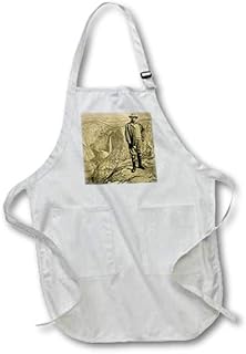 3dRose Magic Lantern Slide Keystone President Teddy Roosevelt in Ysoemite - Aprons (apr_359659_2)