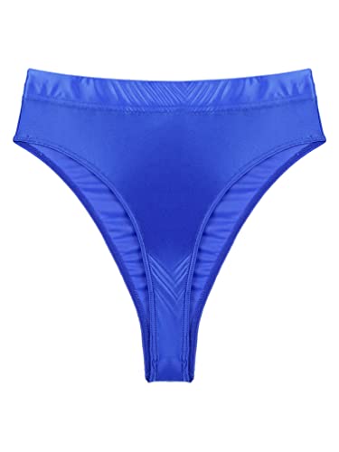 Sxiwei Men's Oil Glossy High Waist Thong Bikini Briefs Elastic Waistband Underwear Swimwear Swimsuit3