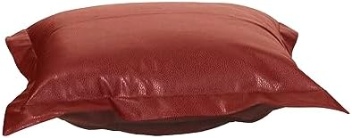 Howard Elliott Puff Ottoman Cushion With Cover, Square Replacement Cushion for Ottoman Sofa Furniture with 100% Natural Linen Fabric for Ottoman Chairs & Furnitures, 24 x 24 Inch, Avanti Apple