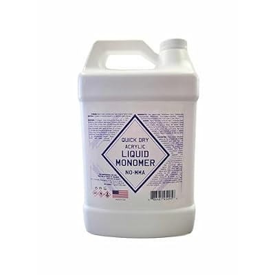 EMA Monomer Nail Liquid Quick Dry Non-Yellow Fast Set 1 Gallon 128 Fl. Oz. with FREE REFILL Bottle, Low Smell, Purple Color, Seal Plastic Bottle for Nail Art Creation