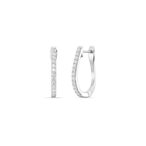 Gilded Lab-Grown Diamond Prong Series Hoop Earrings 1/4 Cttw | SI1 F Color Sterling Silver | Elegant & Ethical Jewelry for Women Gift Box Included | For Anniversaries Gifting and Special Occasions