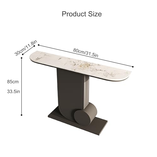 Mesa consola estrecha para entrada que ahorra espacio con base dorada 2
