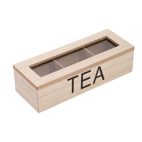 Caja de bolsas de té - Organizador de caja de té | Almacenamiento de la bolsa de té | Caja de almacenamiento de té de madera | Caja de té de madera | Recipiente de organizador de bolsas de té | Acceso