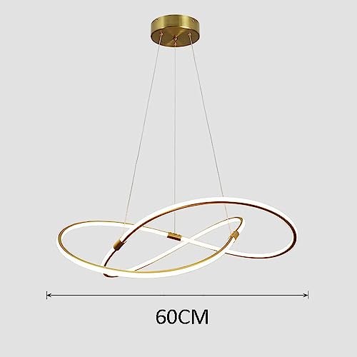 Chandelier LED 60 cm suspension dorée style mid-century