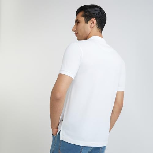 Image of Parx Men Regular Fit Solid Pattern Cotton Polyester Blend Half Sleeve Polo Neck Casual T-Shirt