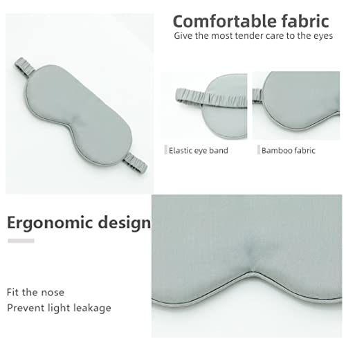 HBHLFZ-Sleep-Mask-Cover-Pack-of-2-Organic-Bamboo-Fiber-Eye-Sleep-Shield-Blinder-Adjustable-Padded-Eye-Masks-for-Sleeping-Night-Shade-Travel-Nap-for-Women-Men-Light-Gray