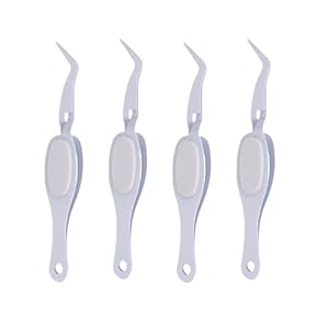 OVAQUIXI 4 Stück Gebogene Laborpinzetten