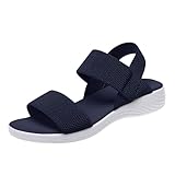 SUPTTING Sommer Damen Sandale Bequem Luftig, Riemchensandale Elastischer Fersenriemen, Flache...