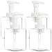 Youngever 4 Pack Clear Plastic Square Pump Bottles, Refillable Plastic Pump Bottles with Travel Lock (12 Ounce)