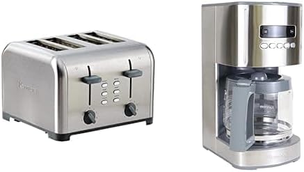 Kenmore 4-Slice Toaster, Stainless Steel + Kenmore Coffee Maker 12 cup Drip Coffee Machine, Stainless Steel + Kenmore water filter 12 Pack pure and refreshing taste