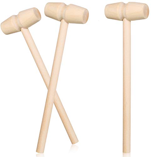 3 Piezas Mazos de Cangrejo de Madera Martillo de Madera de Mariscos...