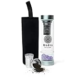 Crystal Water Bottle with healing and spiritual properties, loose leaf tea infuser and fruit infuser