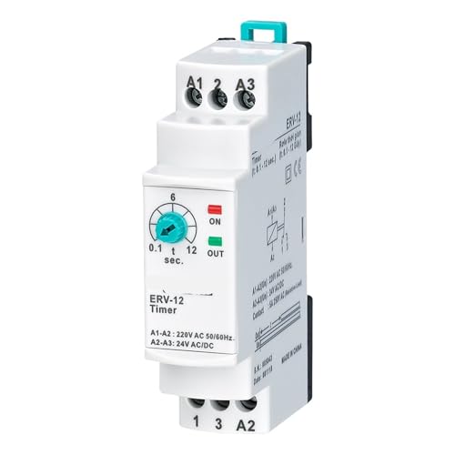 Relais temporisé ERV-12 pour temporiser un automatisme en 24VDC ou réseau 150-260VAC