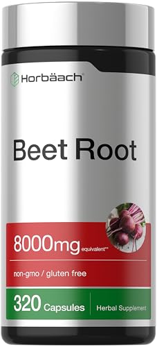 Horbach Beet Root Powder Capsules | 320 Pills | High Potency Herbal Extract Supplement | Non-GMO Gluten Free Formula