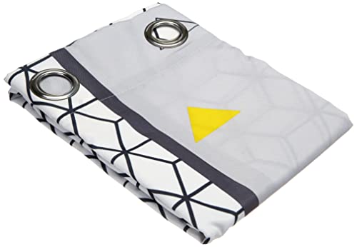 Douceur d'Intérieur, Rideau à Oeillets (140 x 260 cm) Yellow Mix Gris, Polyester Imprimé