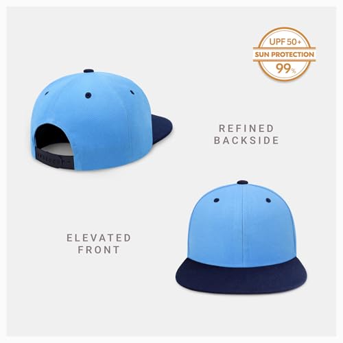Image of CHOK.LIDS Flat Bill Visor Classic Snapback Hat Blank Adjustable Brim High Top End Trendy Color Style Plain Tone Baseball Cap