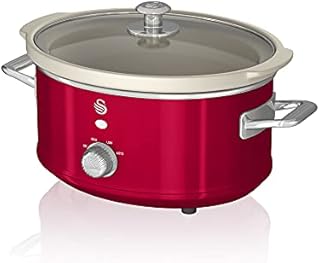 Swan Retro Grey 3.5 Litre Slow Cooker3 Temperature Settings, Keep Warm Function, Removable Ceramic Inner Pot, 200W, SF17021GRN
