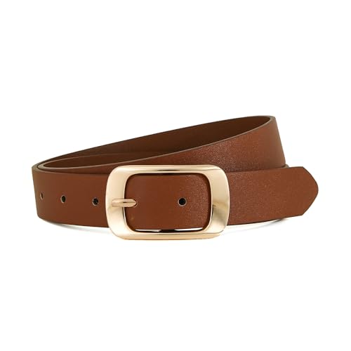 Earnda Women's Leather Belts for Jeans Dresses Ladies Waist Belt with Fashion Square-Buckle 1.10" Width3