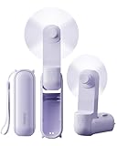 Gaiatop Portable Handheld Fan, 3 in 1 Mini Fan Handheld [17h Max Cooling], Foldable Personal Fans Pocket Design USB Rechargeable Travel Fans Lash Trip Summer Essential Cute Gifts for Women Girl Purple