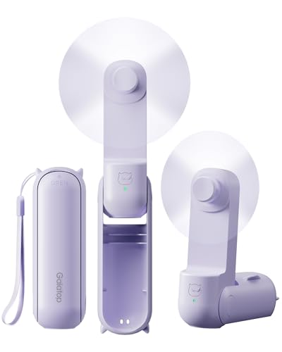 Gaiatop Portable Handheld Fan, 3 in 1 Mini Fan Handheld [17h Max Cooling], Foldable Personal Fans Pocket Design, USB Travel Fans Portable, Lash Trip Summer Essential Cute Gifts for Women Girl, Purple