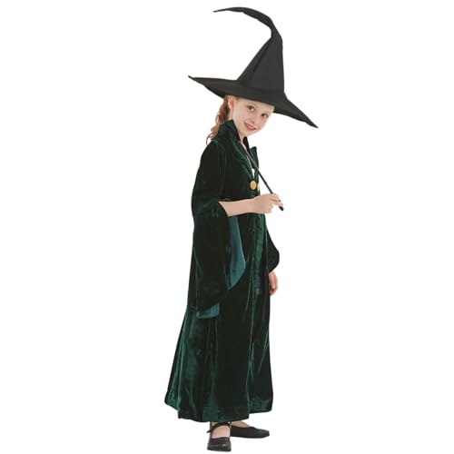 Disfraz infantil de bruja profesor con capa y sombrero miniatura 5