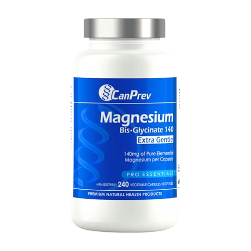 CanPrev Magnesium Bis-Glycinate 140 Extra Gentle, 240 V-Caps 80-Day Supply - Pure Magnesium for Muscle Support, Restful Night & Relaxation, Chelated TRAACS Formula, Vegetarian & Gentle on the Stomach