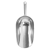 Edelstahl-Eisschaufel – Mehrzweck-Lebensmittelschaufel für Küche, Bar, Buffet – ideal für Eiskaffeebohnen, Süßigkeiten, Mehl, Nüsse, Tiernahrung (21,6 x 7,8 x 4,6 cm)