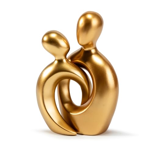 Prettidecor Gold Couples Bedroom Decor Statues, Anniversary Wedding Gift for Couple, Table...
