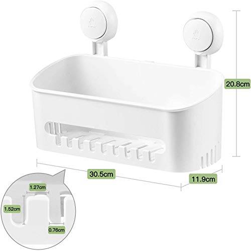 Ulinek-Shower-Caddy-Suction-Cup-Shower-Basket-Rack-Powerful-Vacuum-Bathroom-Hanging-Shelf-Organiser-Box-for-Shampoo-Conditioner-Soap-Razor-Accessories-Kitchen-Home-Storage-Container