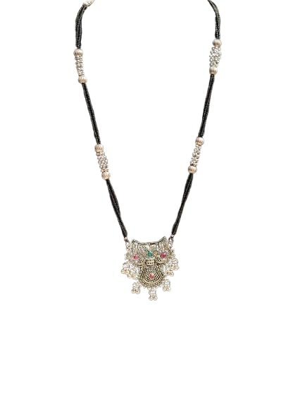 Oxidised Long Mangalsutra With Earring For Women and Girls-image-37