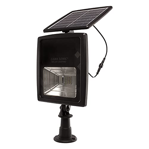 Gama Sonic Dual Color Solar Flood Light, Outdoor Black Cast Aluminum, Stake or Flat Mount Uplight for Trees, House, Landscaping, Walls with Detachable Solar Panel (203001) thumbnail 9