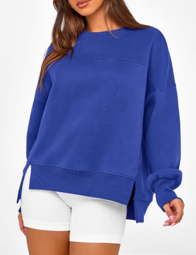 BTFBM Womens Crewneck Sweatshirts Fleece Pullover,L,Royal Blue - image 4