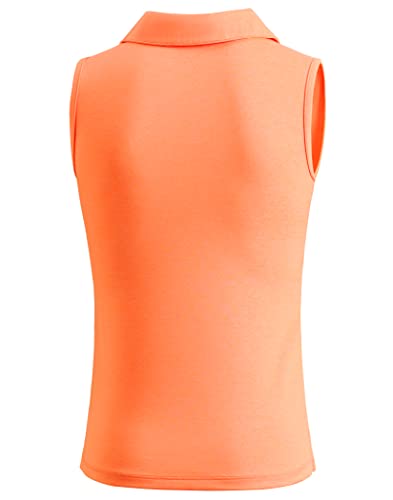 SANTINY Girls' Sleeveless Golf Shirt V-Neck Quick Dry Tennis Tank Tops Golf Clothes Collared Polo Shirts for Girl3