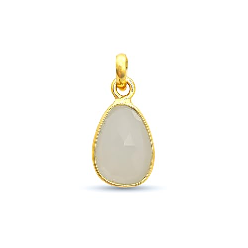 Pendentif pierre de lune blanche facettée et argent sterling de haute joaillerie