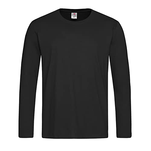 Stedman Apparel Herren Comfort-T/ST2130 Regular Fit Classic Langarm T-Shirt Gr. L, Schwarzer Opal